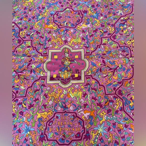 Rare Authentic Hermes Silk Scarf " Les Jardins d'Armenie," by Karen Petrossian - Picture 4 of 10